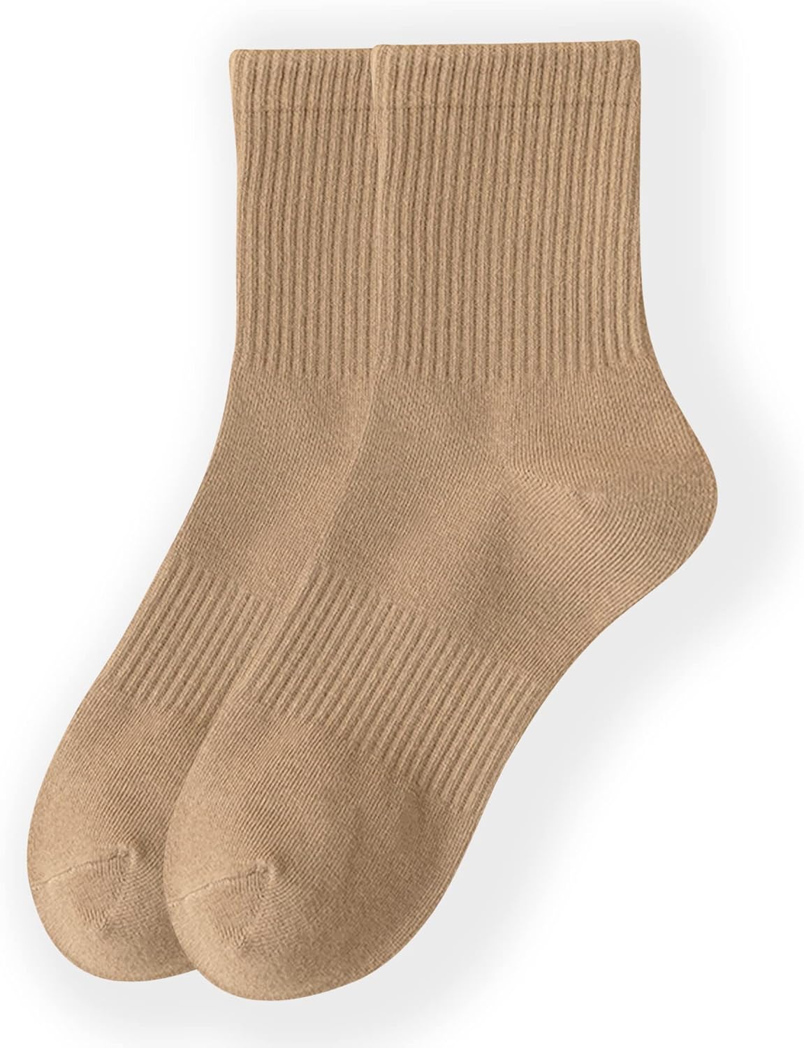 haloyiyi 男式中筒吸湿排汗袜连衣裙运动经典棉质多件装棕色米色棕